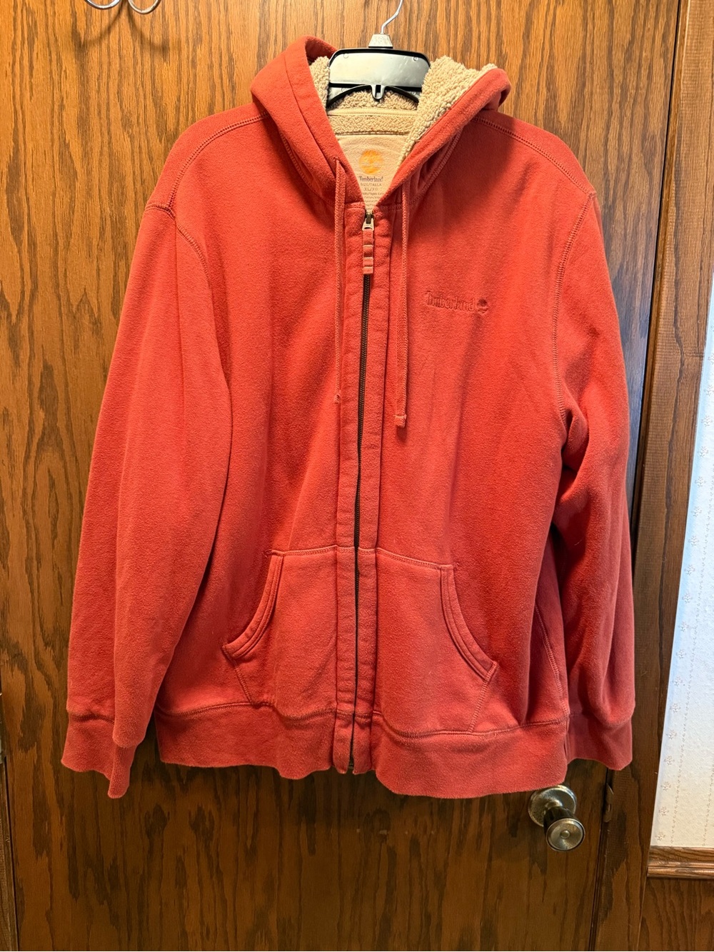 Timberland Burnt Orange Sherpa-Lined Hoodie